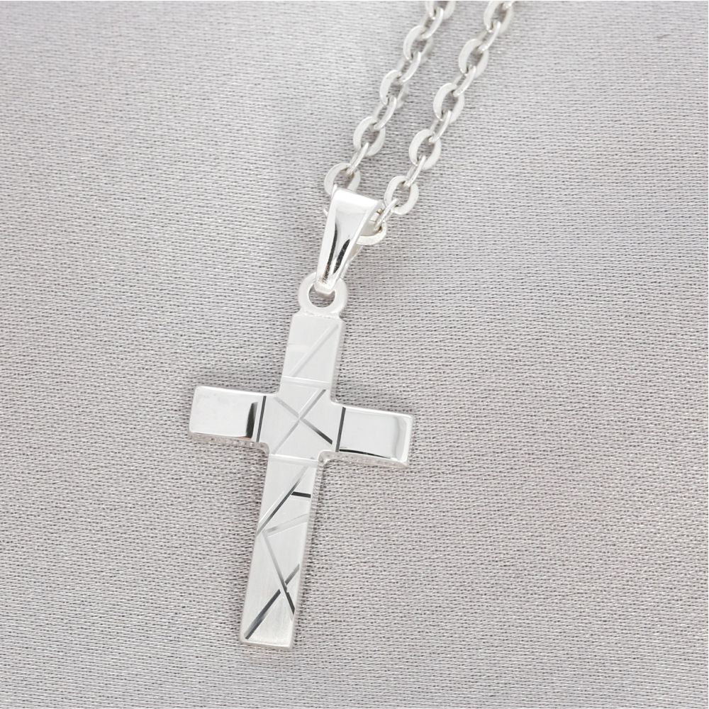 Silberkette Kreuz Anhänger Geschenk Taufe Gravur Kreuzkette silber –  Namelano