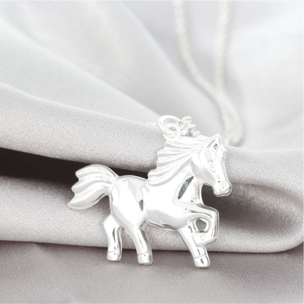 Freunde Namelano Pferde – Geschenk für Schmuck Reiter Pferd Silberkette Anhänger