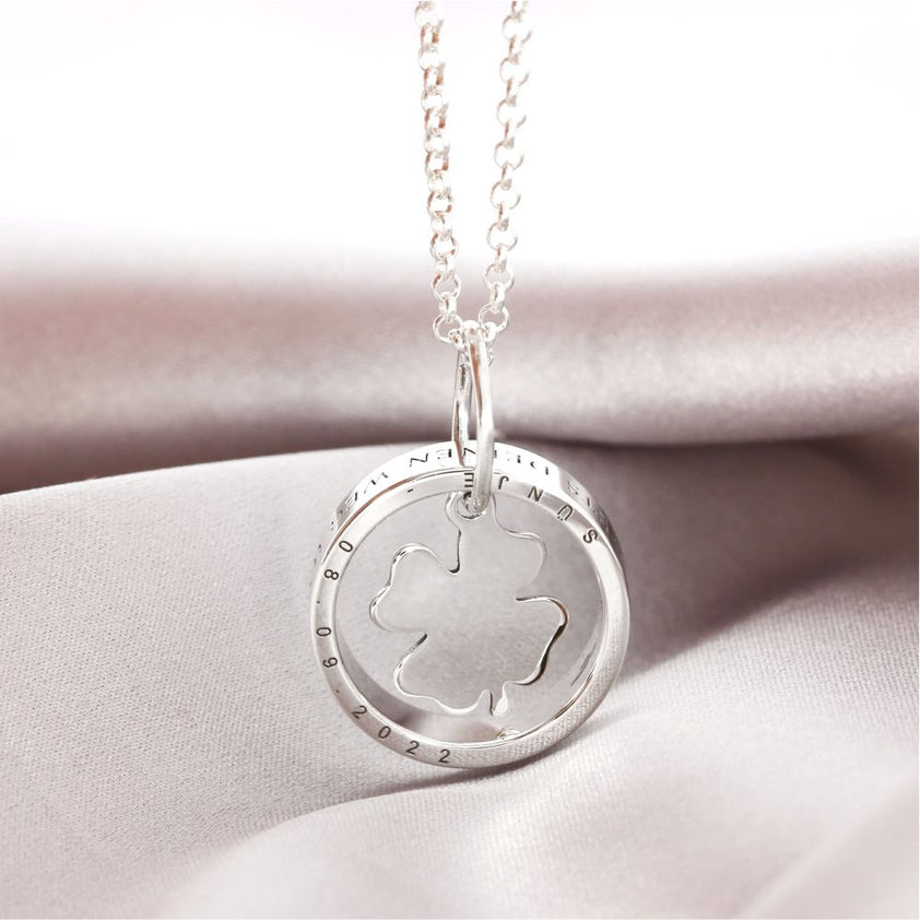 Kleeblatt Schmuck Set Damen - Armband & Halskette & Ohrringe 18K Gold