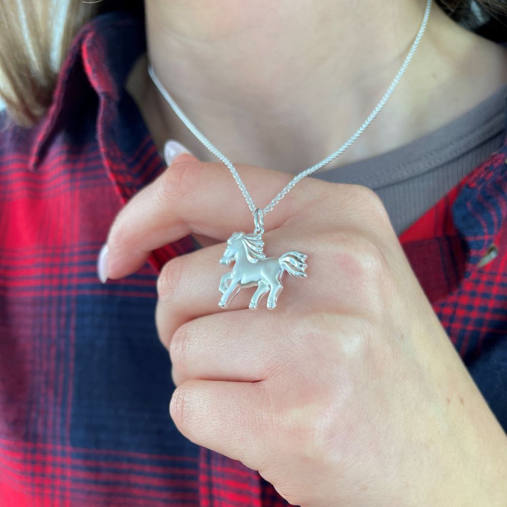 Silberkette Pferd für Namelano Freunde – Schmuck Anhänger Geschenk Reiter Pferde